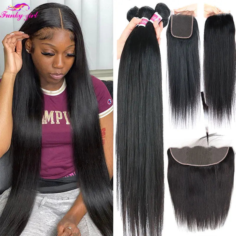 30 32Inch Peruvian Bone Straight Bundles - SN Wigs & More