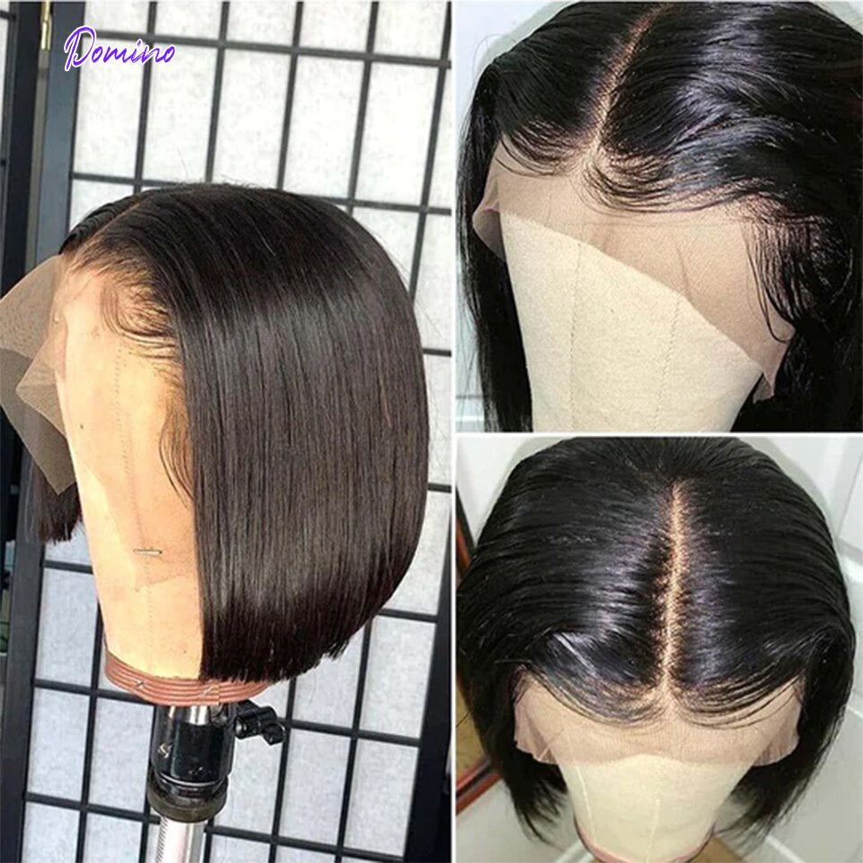 14inch Bob Wig Lace Front Human Hair Wigs For Women Bone Straight Short Bob Wigs T Part Lace Closure Wig Brazilian Human Hair - SN Wigs & More