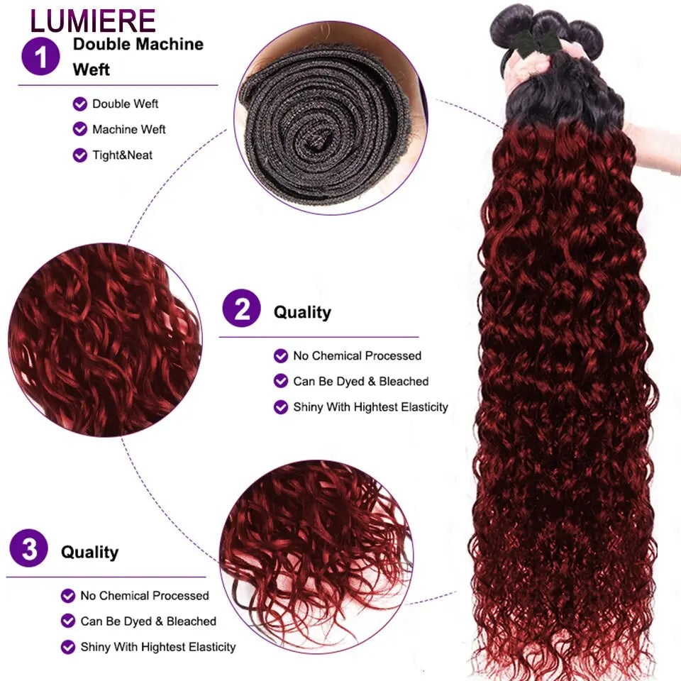 1B/99J Colored Water Wave Bundles - SN Wigs & More