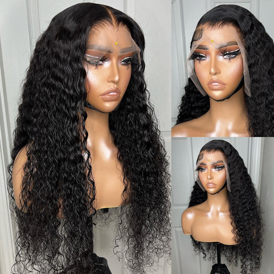 Rosabeauty 30 40 Inch Deep Wave HD Transparent 13X6 Lace Frontal Wig 13X4 Front Glueless Wig 250% Curly Brazilian Human Hair - SN Wigs & More