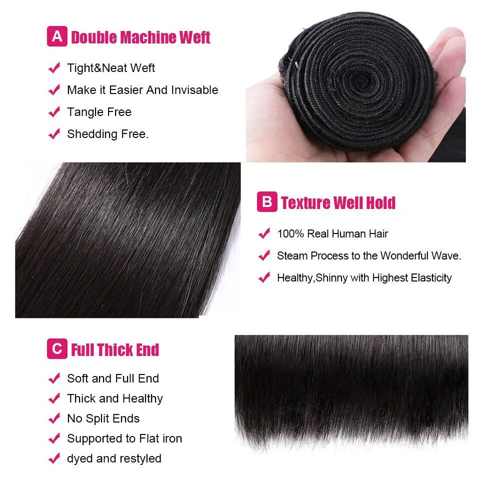 Perstar Straight Human Hair Bundles - SN Wigs & More