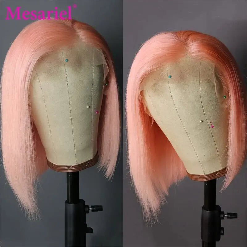 Mesariel Pink Bob 13x4 Lace Front Human Hair - SN Wigs & More