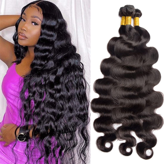 Indain Body Wave Human Hair Bundles 1/3/4 Bundles 100% Human Hair Extensions 10--40 inch body wave Hair Bundles Wholesale Price - SN Wigs & More