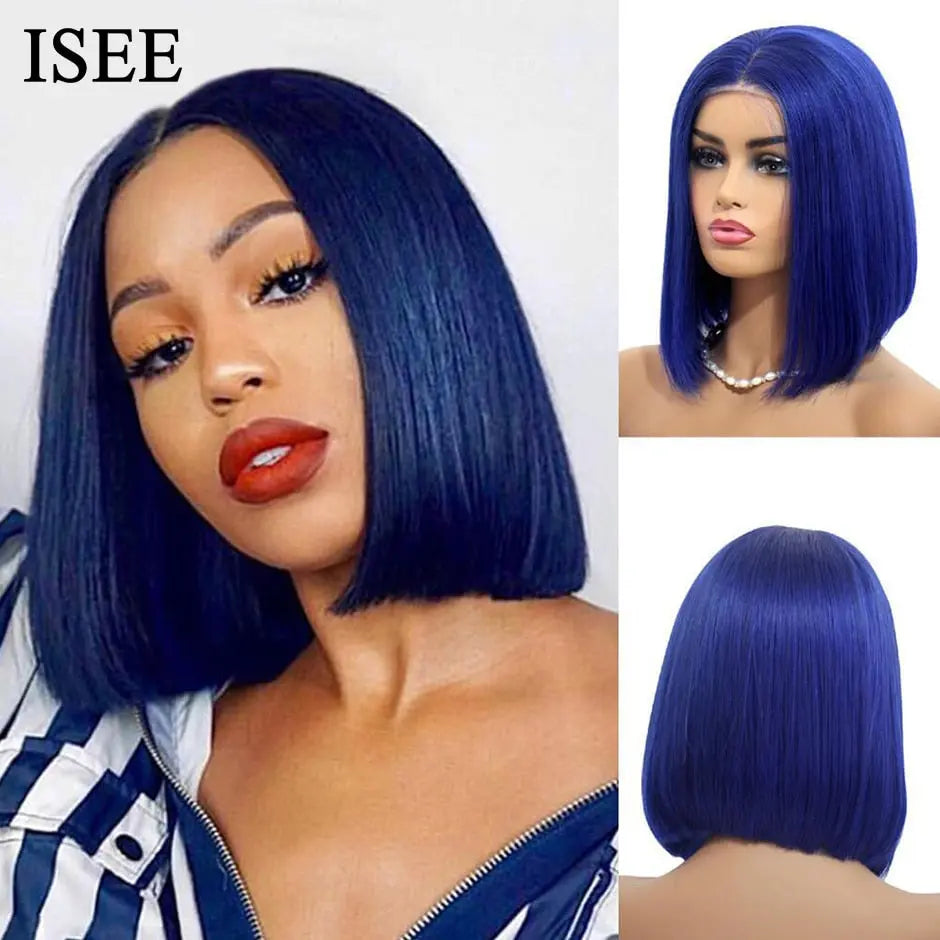 ISEE Blue Color Short Bob Wig - SN Wigs & More