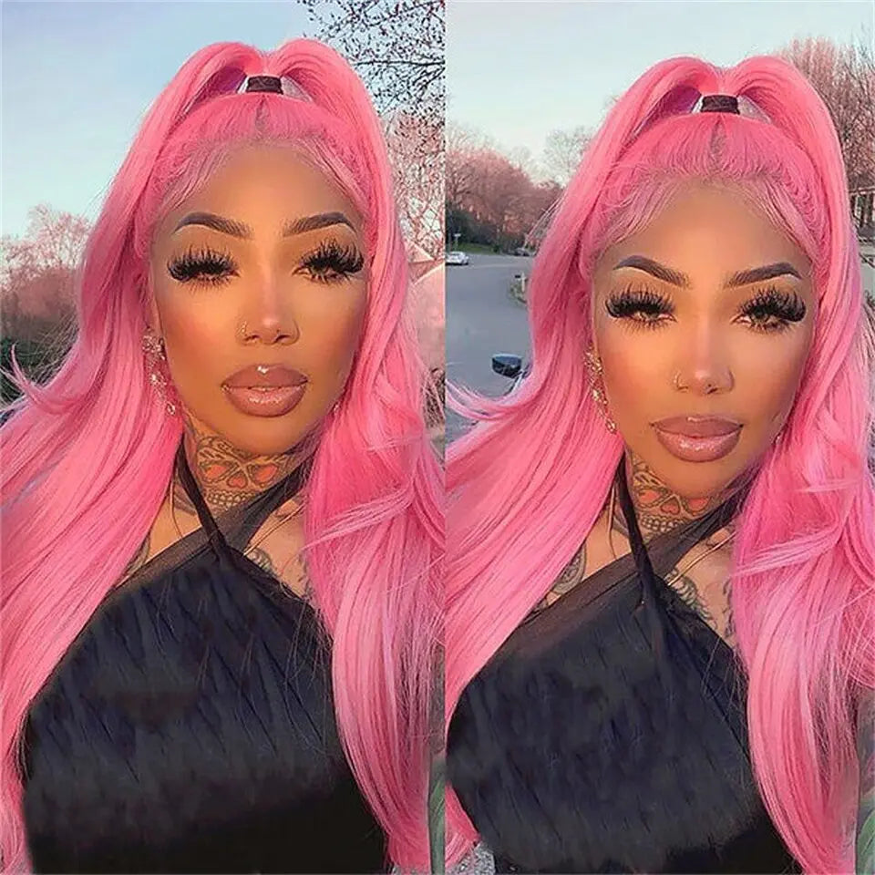 13x4 Pink Straight Lace Front Wigs - SN Wigs & More