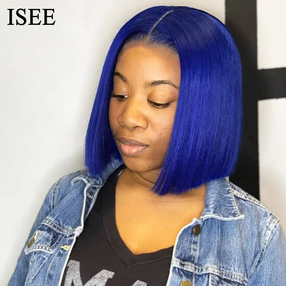 ISEE Blue Color Short Bob Wig - SN Wigs & More