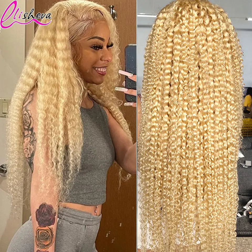 Blonde 613 Curly HD Transparent Lace Wig - SN Wigs & More