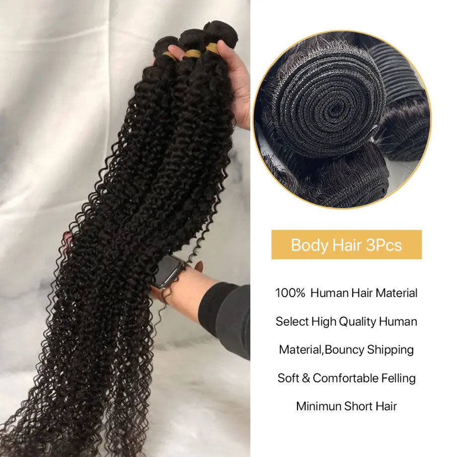 Deep Wave 3/4 Bundles With Closure - SN Wigs & More