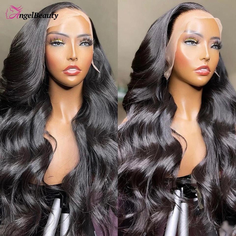 HD Transparent 13x6 Lace Front Human Hair Wigs Indian Body Wave 360 Lace Frontal Wig For Women Pre Plucked 4x4 Closure Wig Remy - SN Wigs & More