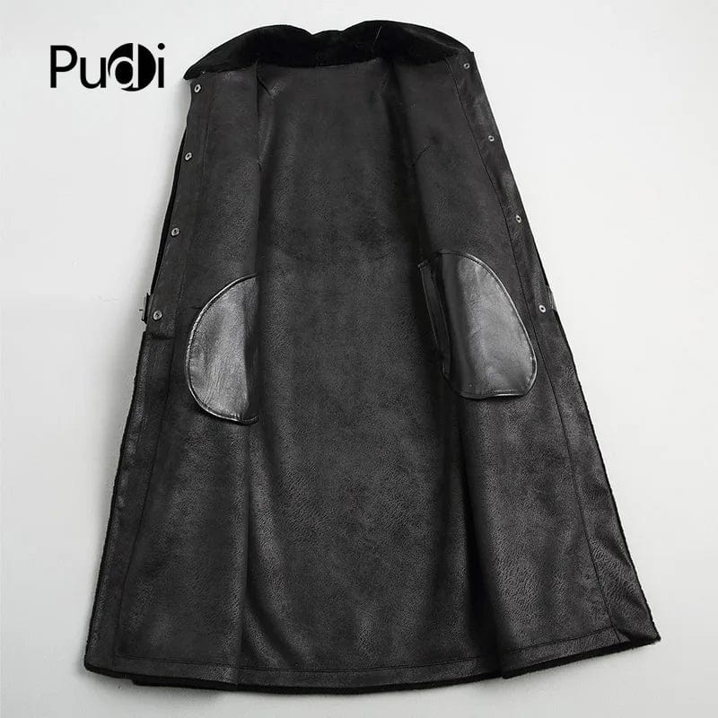 A18200 women's winter real wool fur coat warm jacket coat lady Long coat jacket overcoat