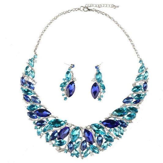 A4243 European American Luxury Jewelry Exaggerated Necklace Earrings Set