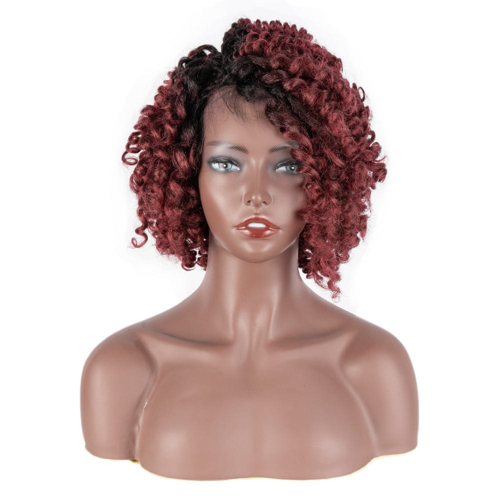 Afro curl synthetic wig Sleek quality wholesale cheap hot selling heat resistant afro curl Lace side part wig Synthetic hair wig