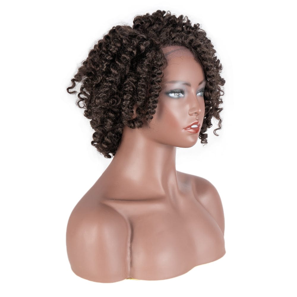 Afro curl synthetic wig Sleek quality wholesale cheap hot selling heat resistant afro curl Lace side part wig Synthetic hair wig