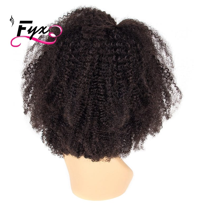 Afro Kinky Curly 13*4 Lace Front Wig With Baby Hair Mongolian Remy Short Human Hair Wigs With Baby Hair