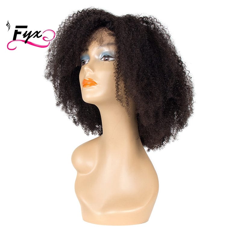 Afro Kinky Curly 13*4 Lace Front Wig With Baby Hair Mongolian Remy Short Human Hair Wigs With Baby Hair