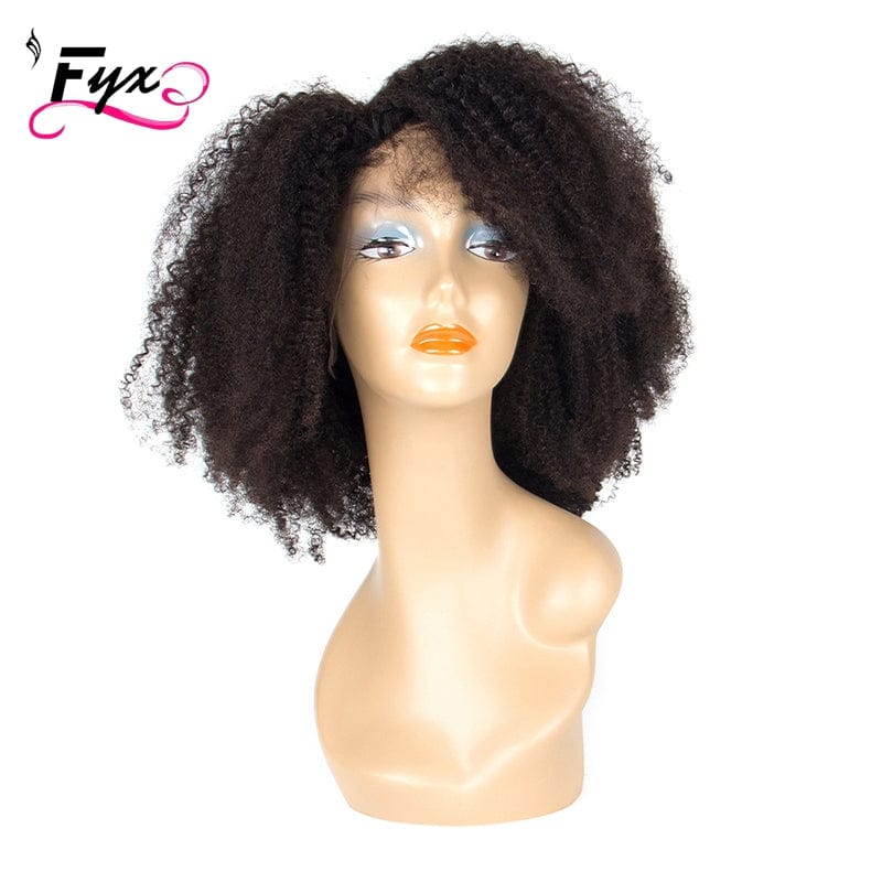 Afro Kinky Curly 13*4 Lace Front Wig With Baby Hair Mongolian Remy Short Human Hair Wigs With Baby Hair