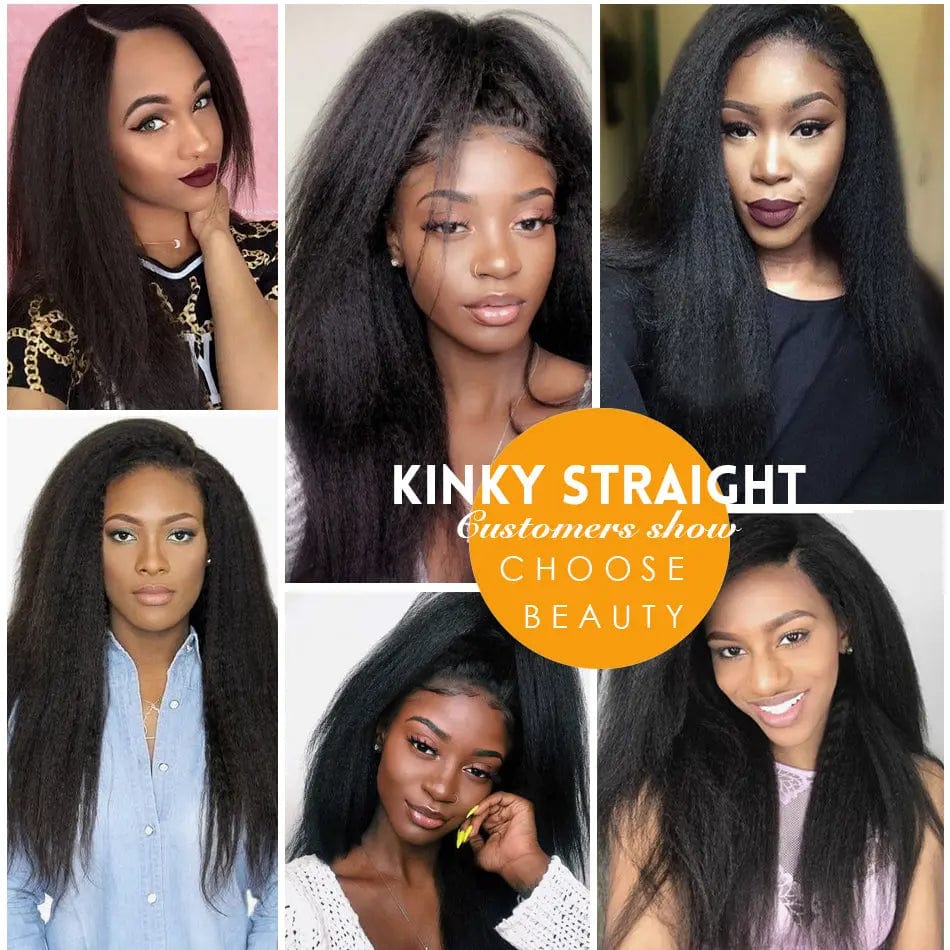 Afro Kinky Straight Natural Black Brazilian Human Hair