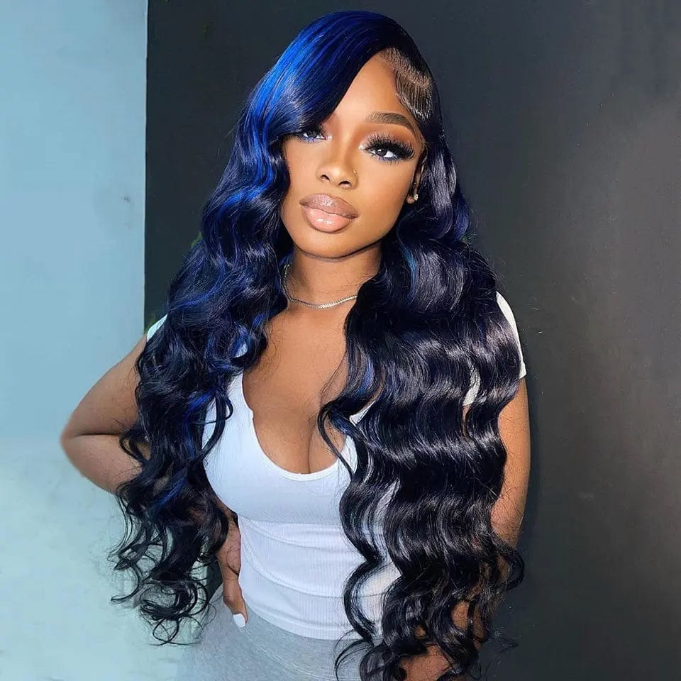 Allure Romance  Wavy Wigs Highlight Blue Body Wave