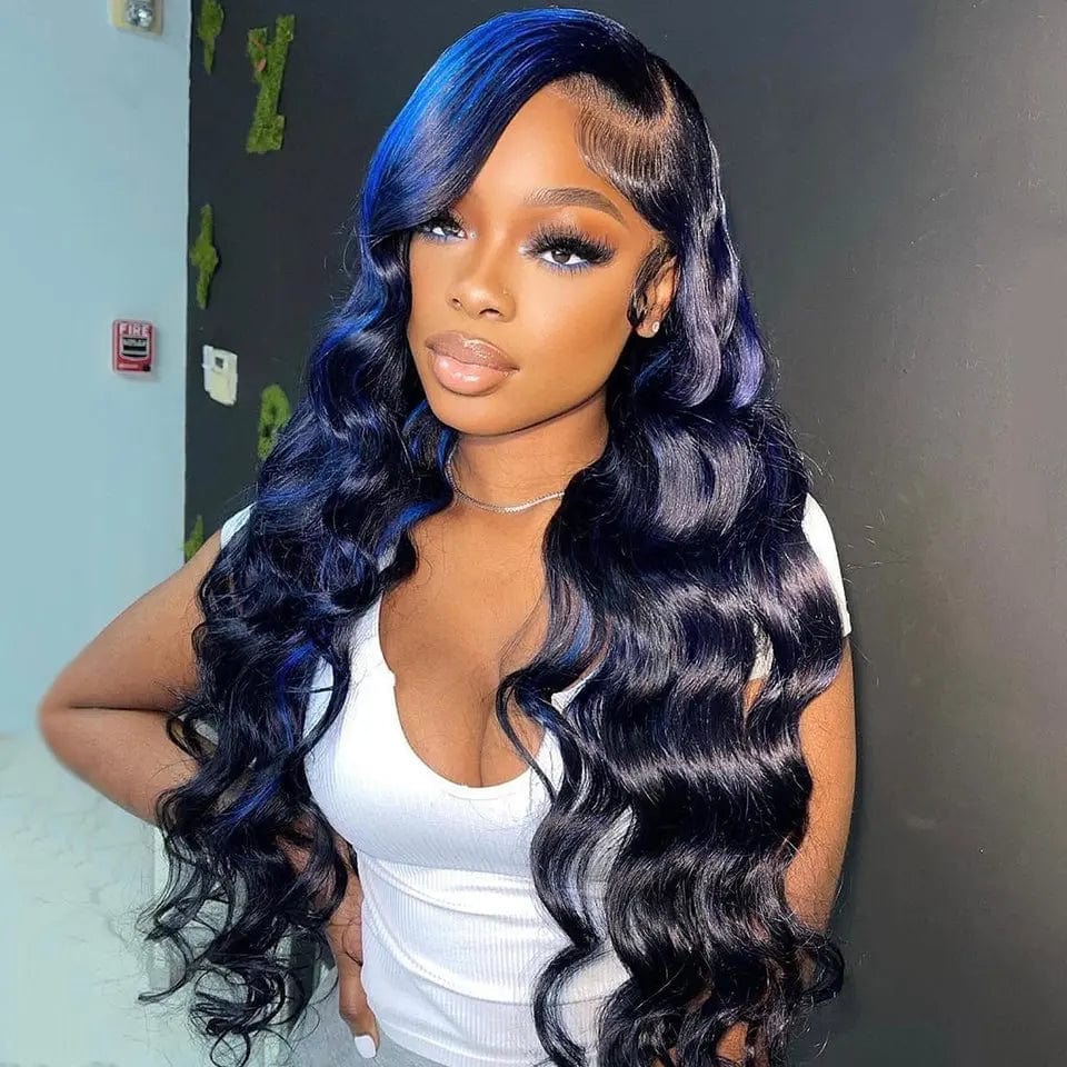 Allure Romance  Wavy Wigs Highlight Blue Body Wave