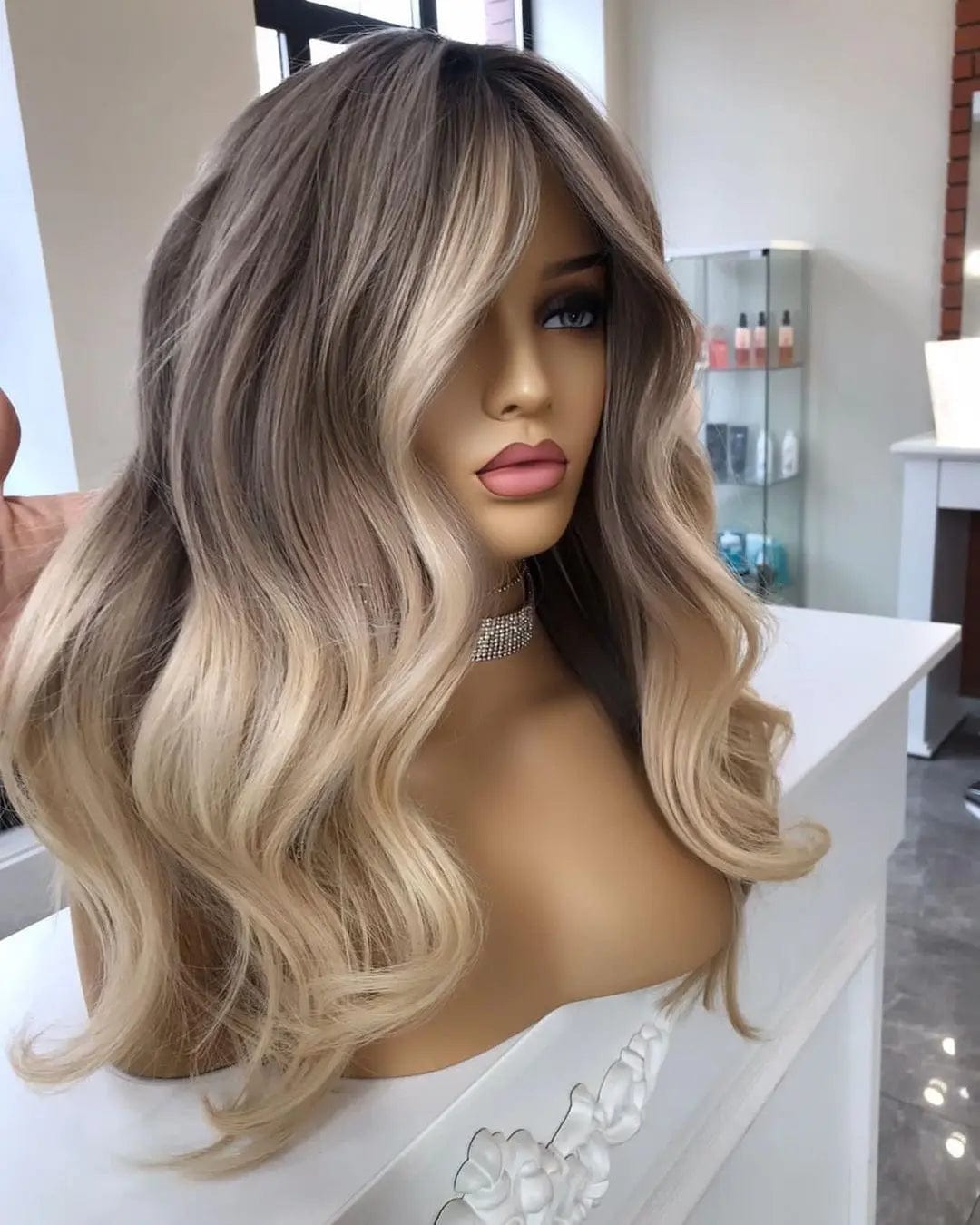 Allure Romance Wavy Wigs Ombre Blonde Human Virgin Hair