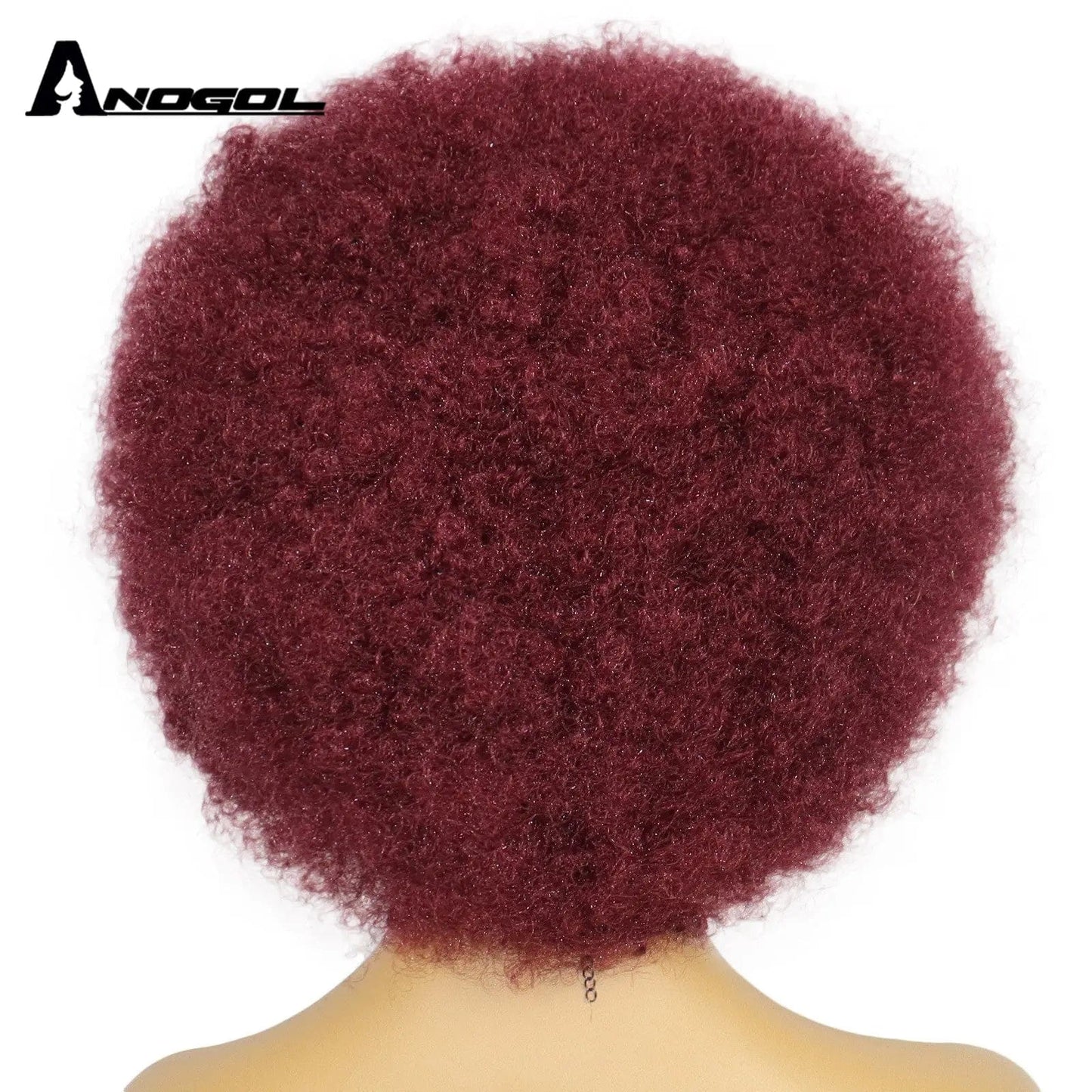 Anogol Afro Kinky Curly Hair Wigs with Bangs