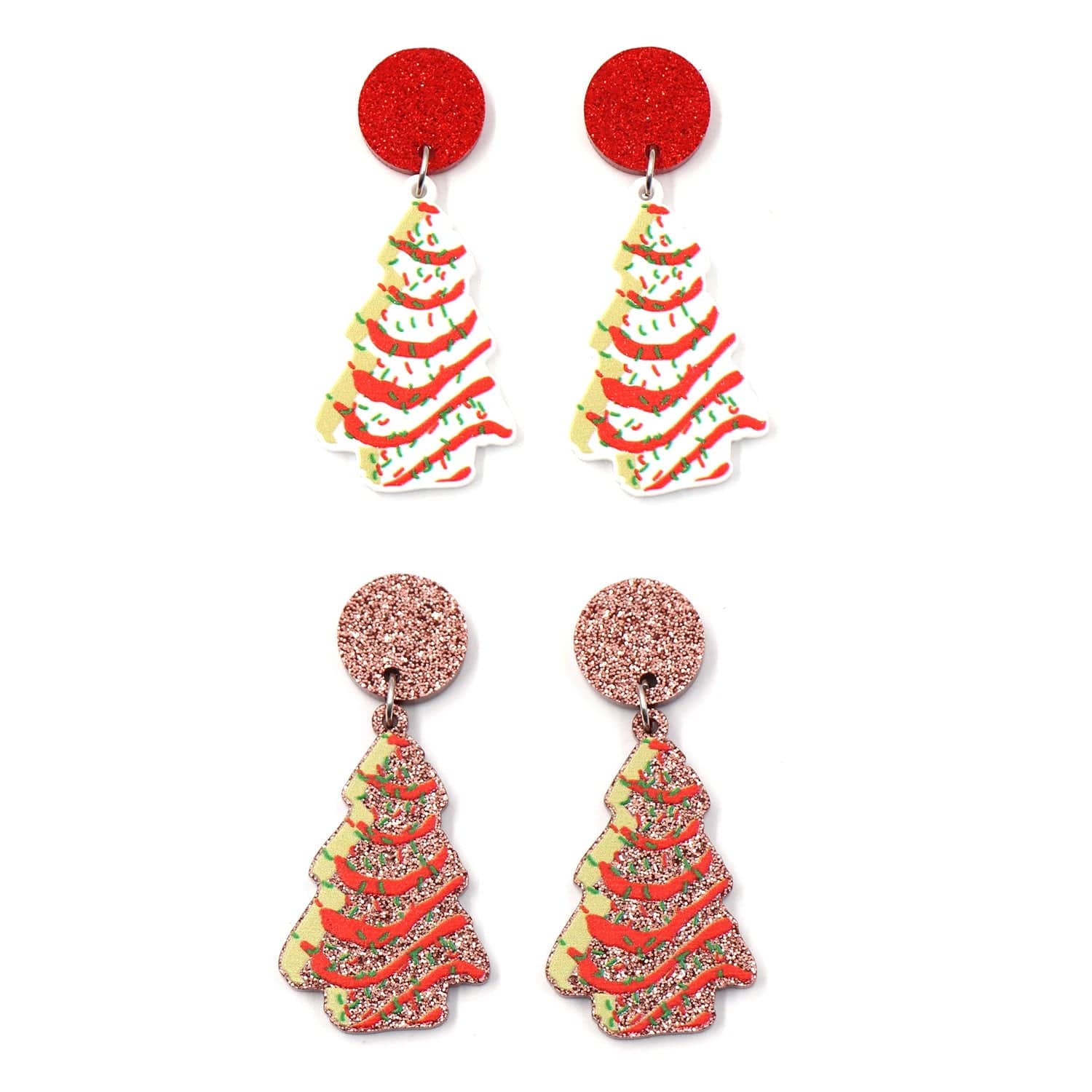 as picture / 0.9*1.4in / Multi ERS743ER1583 1pair New product CN Drop Christmas Tree Cakes cute Acrylic earrings Jewelry for women