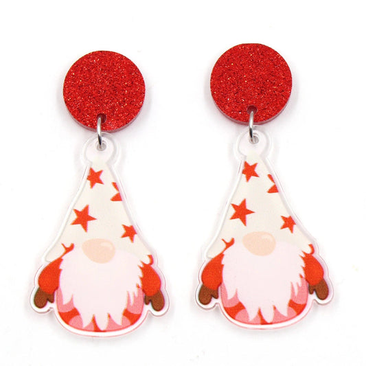 as picture / 0.9*1.4IN / Multi ERS786ER1685 1Pair New product CN Drop Gnome double faces printing christmas Cute Acrylic Earrings Jewelry for women