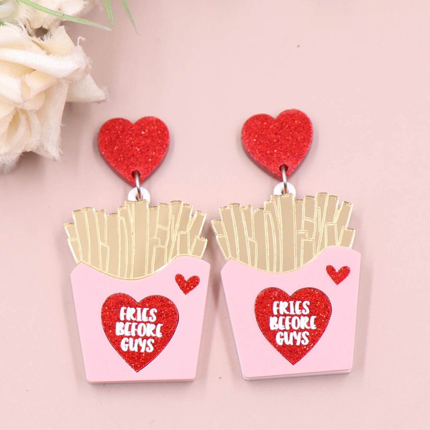 as picture / 1.4*1.1in / Red ERS833ER1789 1pair Top fashion CN Drop fires before guys cute Valentine Gift Acrylic earrings Jewelry for women