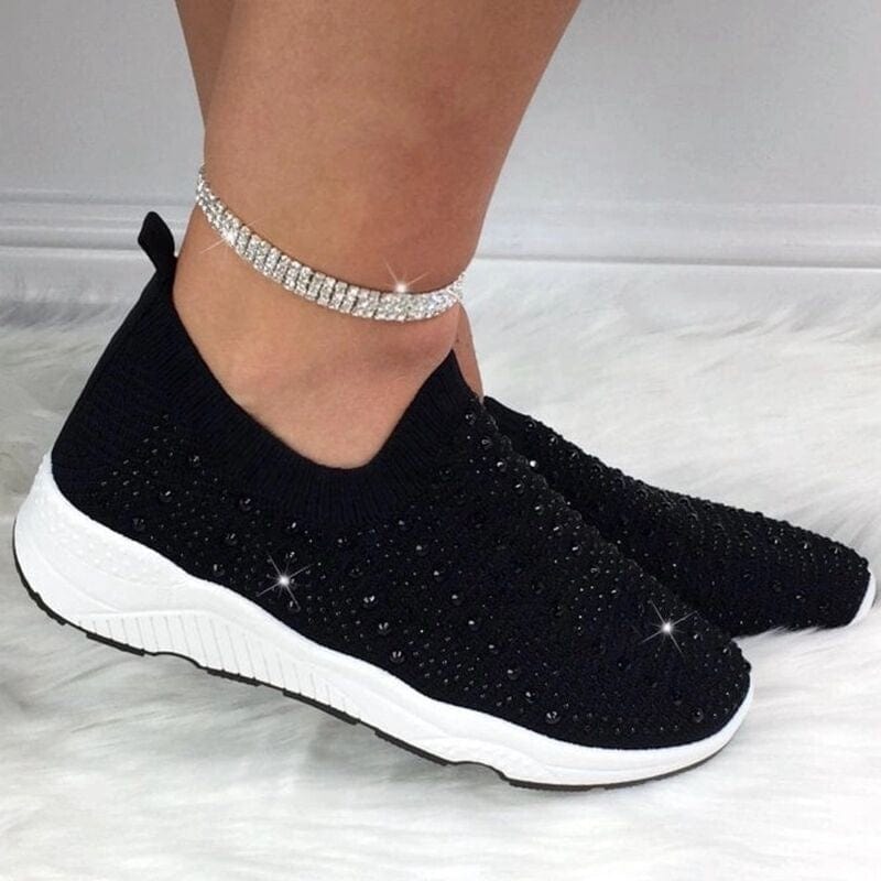 Autumn Breathable Bling Ladies Casual Flat Fashion Cushion Sneakers Women Sport Shoes