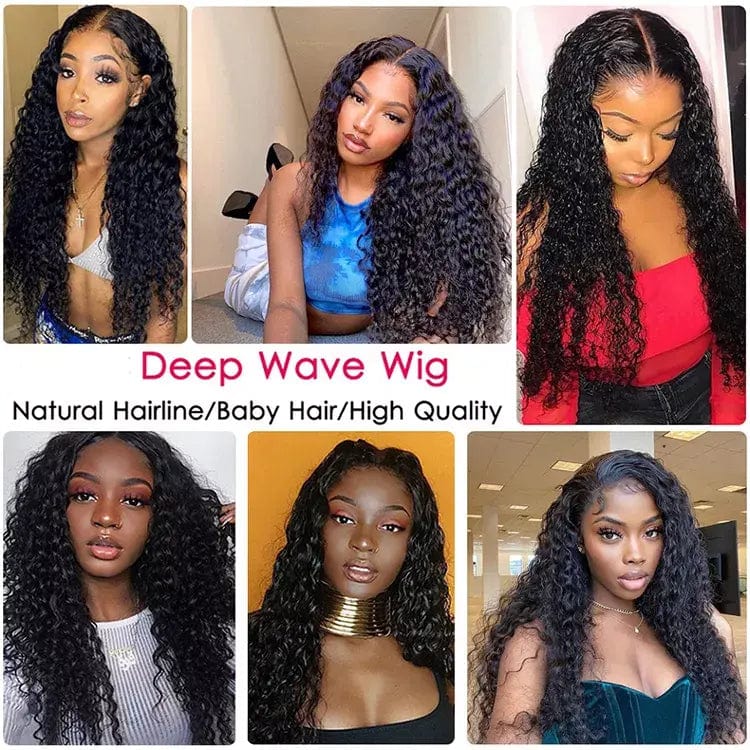 Best Wigs 14a Grade HD Frontal Lace Human Hair Deep Wave Women human hair wigs 360 full lace wholesale