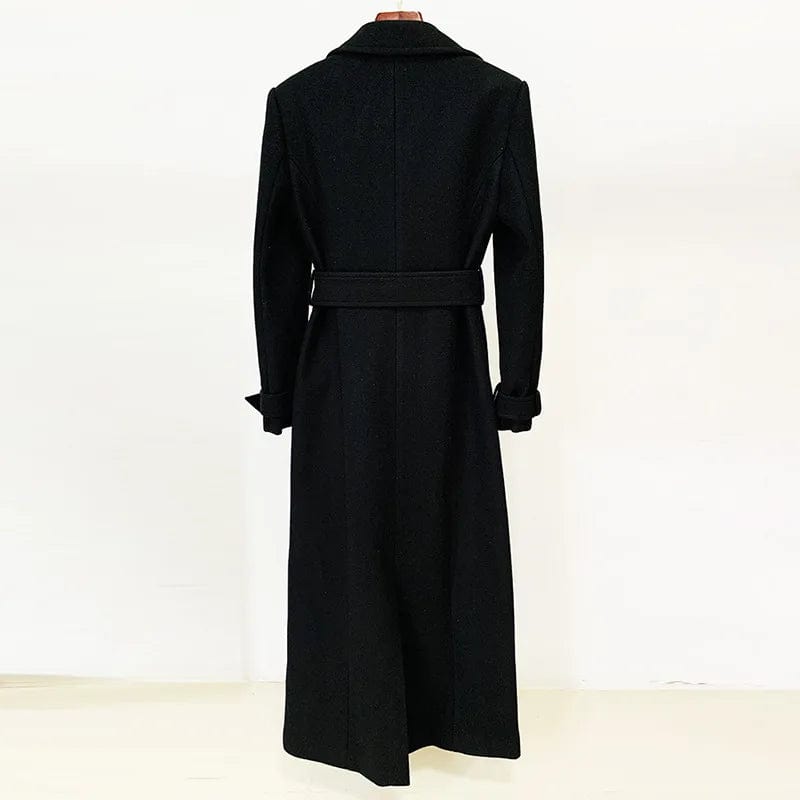 Bettergirl 2023 Autumn And Winter New European And American Stars Fashion Simple Belt Long Woolen Coat Woolen Coat