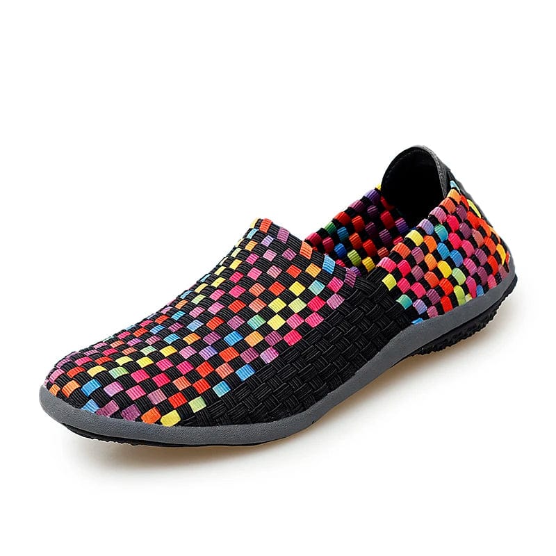 Black / 41 High quality wholesale rainbow zapatillas blancas sports women shoes ballerina flats running walk easy wear USA 2023