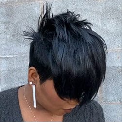 Black Amazon Hot Selling Fashion Personalized Black Short Hair Wig