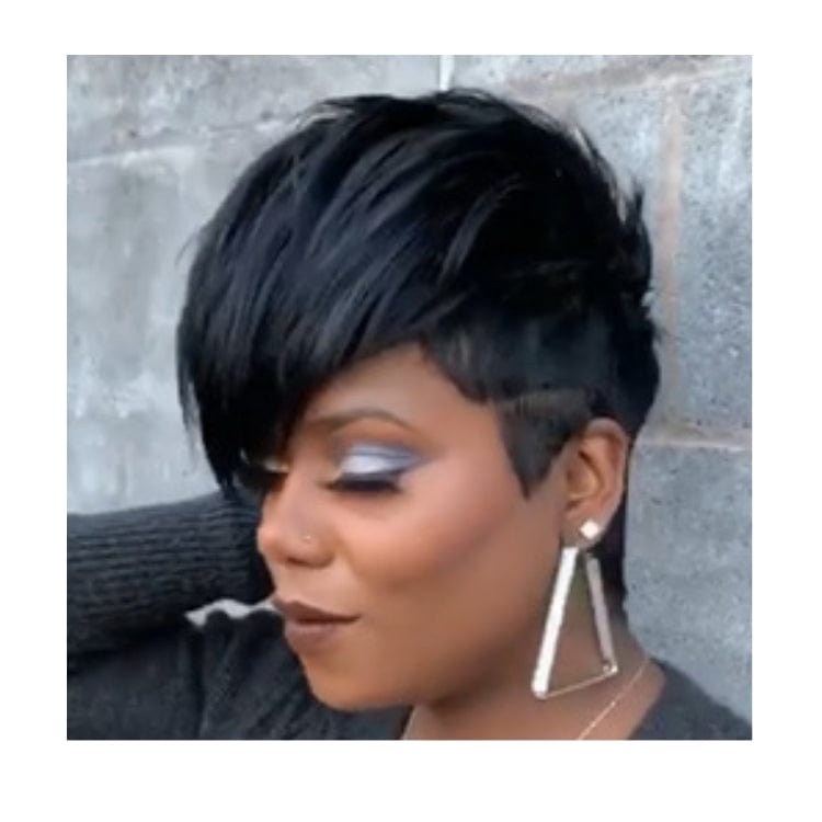 Black Amazon Hot Selling Fashion Personalized Black Short Hair Wig