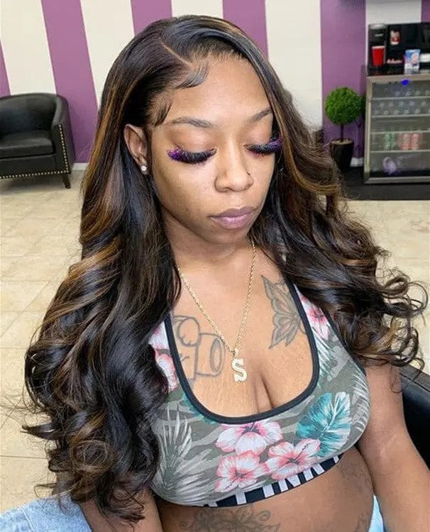 Black Brown Highlight Allure Romance Loose Wave Wig