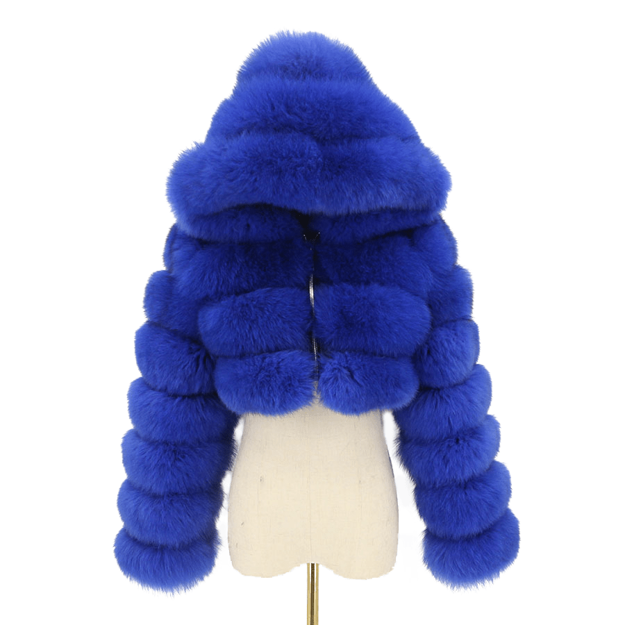 Black Friday Sale QIUCHEN- QC20032 new arrival hot sale luxury jacket plus size fluffy real natural fox fur coat with hood