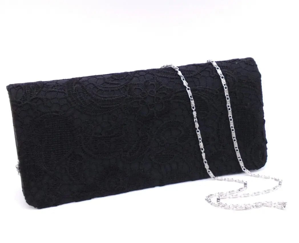 black Hot Selling Fashionable Satin Satin Lace Dinner Bridal One Shoulder Fashion Korean Banquet Bag Clutch Evening Bag