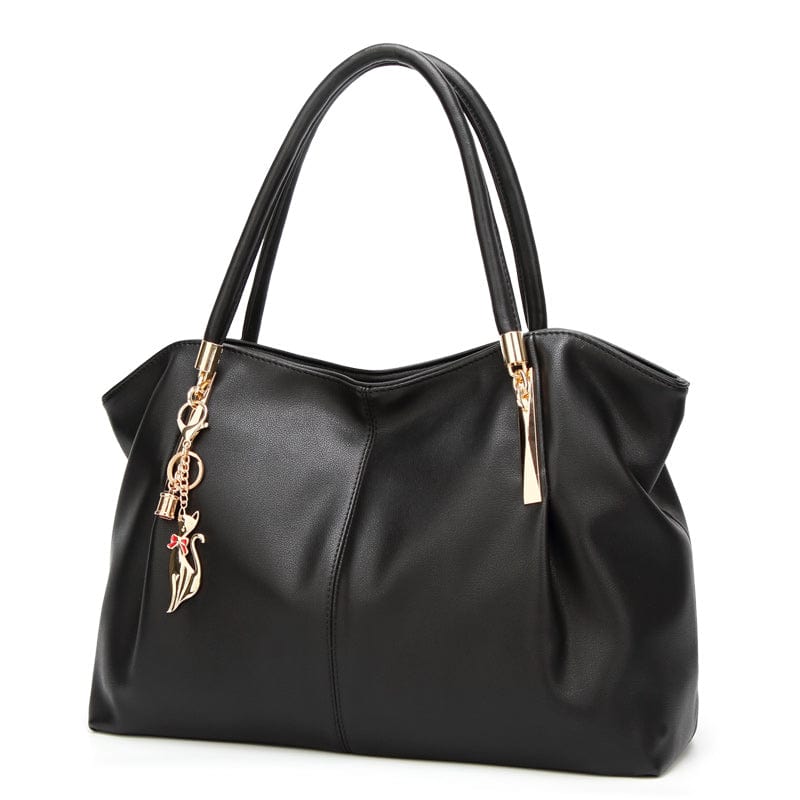 black new trend fashion trends ladies bags ladies tote PU leather  handbag