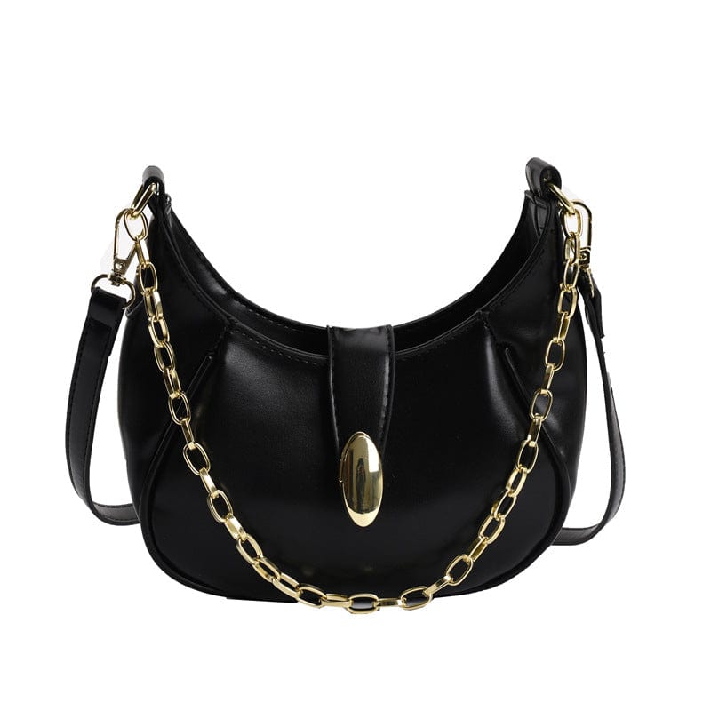 black Niche Bag Women's Foreign Trade New Trendy High-End Texture One-Shoulder Messenger Bag Fashion Crescent Saddle Bag