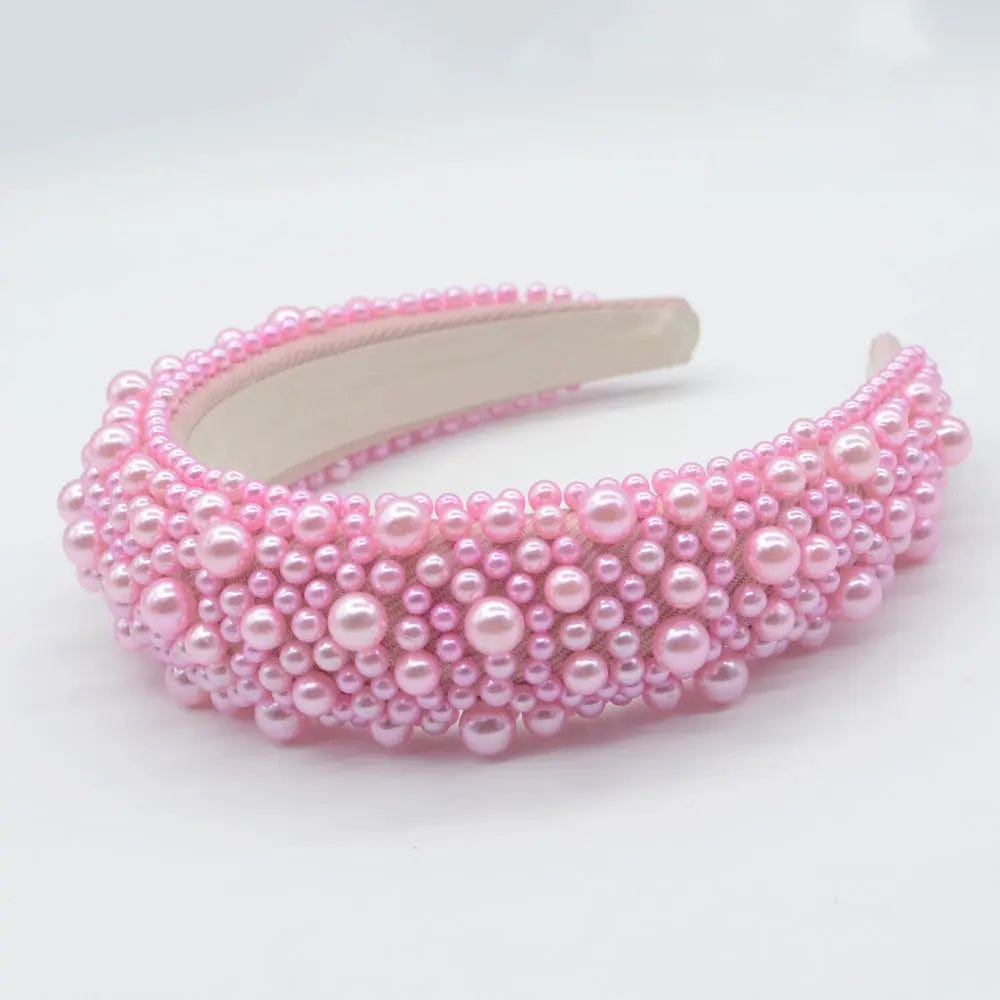 Black White Gray Pink Pearl Headband