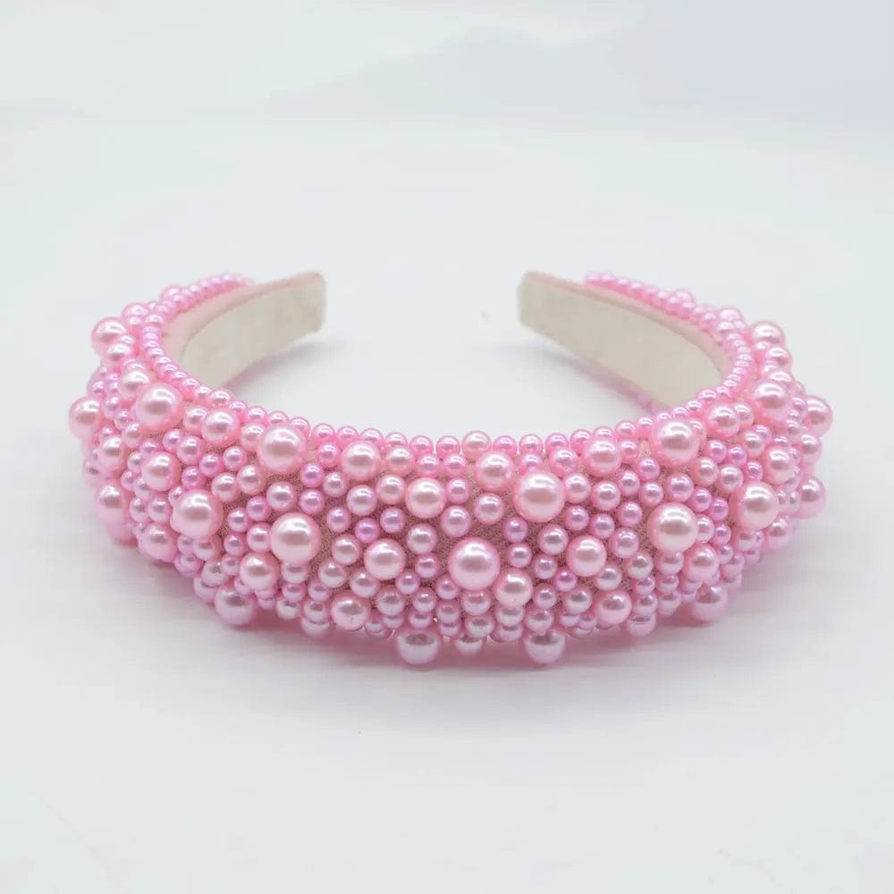 Black White Gray Pink Pearl Headband