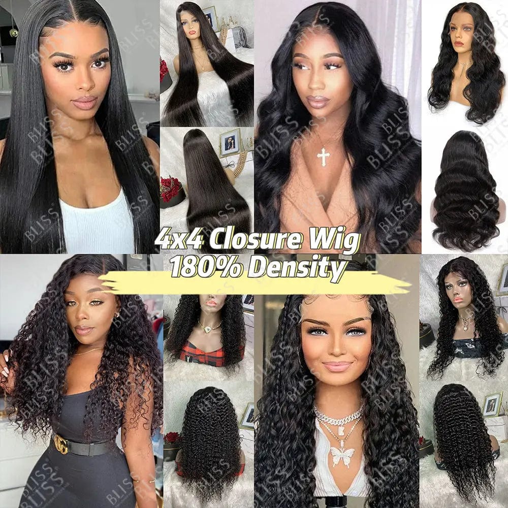 Bliss Human Hair Lace Front Wigs Closure Bob Wigs