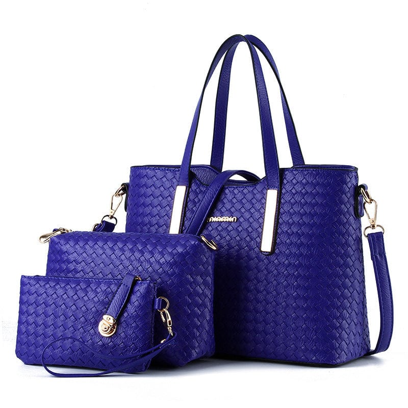 blue A1014  3 piece set bags 2 purse and handbags bags women handbags ladies combination bags