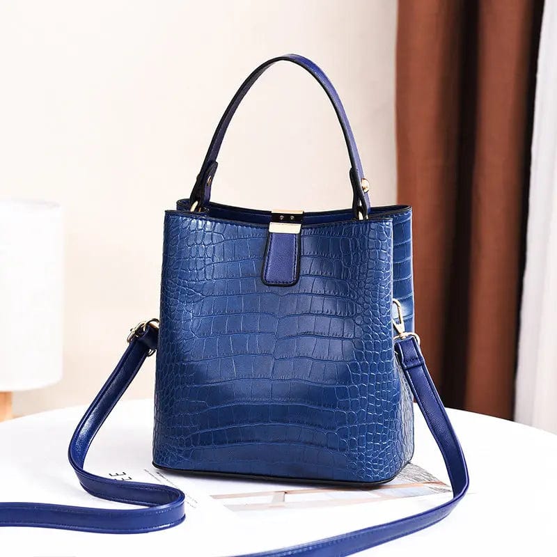 BLUE FG039 2022 Crocodile Pattern Women Handbags Alligator Cross Body Bags Simple Fashion Bucket Purses Fashion Bags