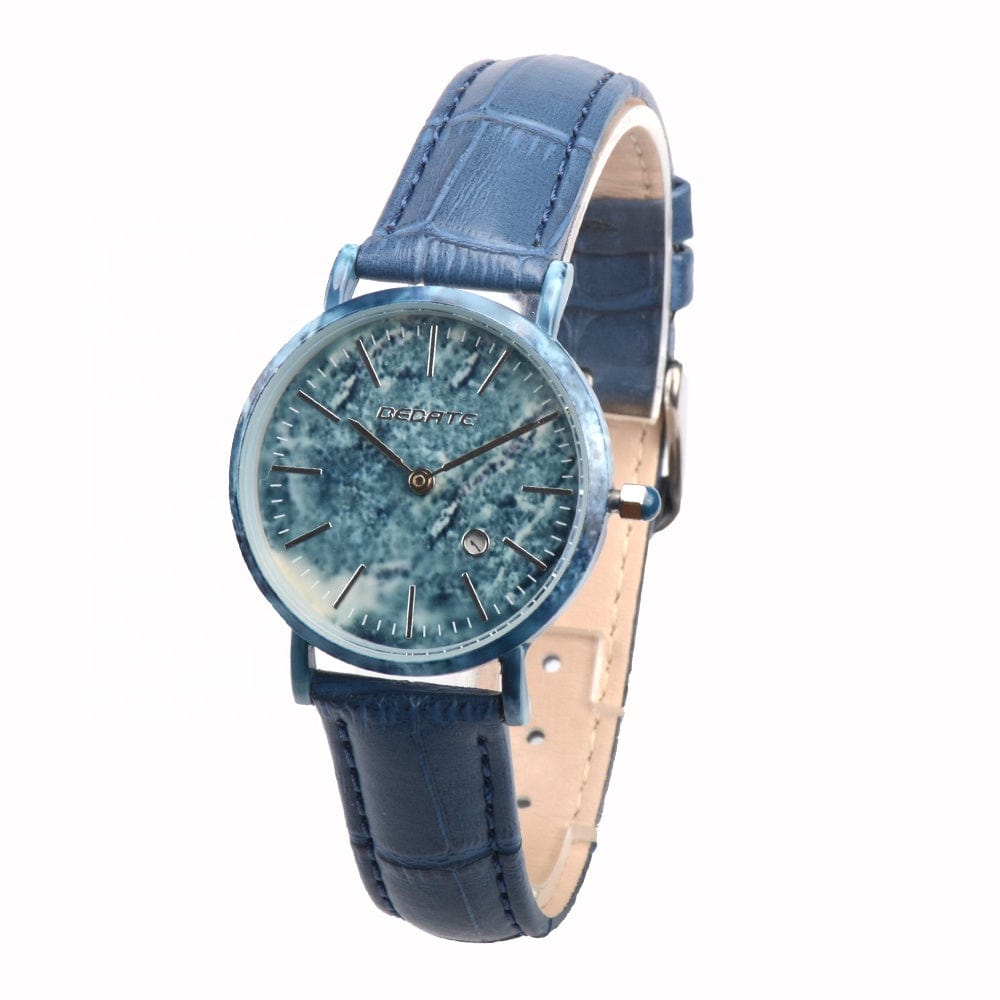 Blue New products leather ladies ceramic watch