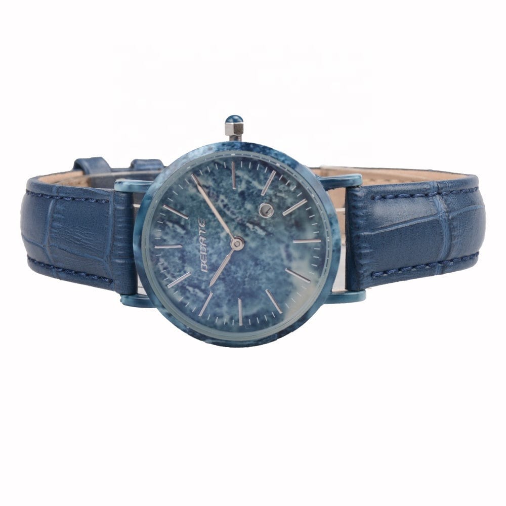 Blue New products leather ladies ceramic watch