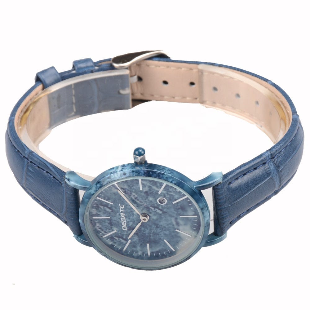 Blue New products leather ladies ceramic watch