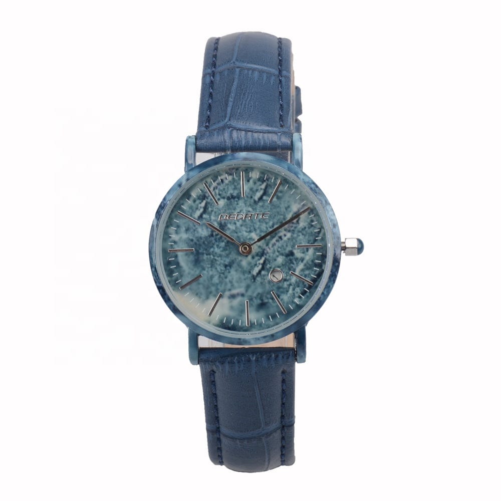 Blue New products leather ladies ceramic watch