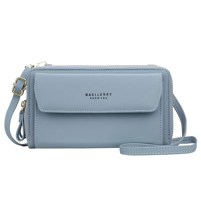 Blue New Style Korea Fashion Women Phone Bag With Zipper Diagonal Cross Bag Phone Wallet With Shoulder Strap