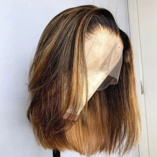 Bob Straight Short Wigs Ombre Honey Brown Wigs